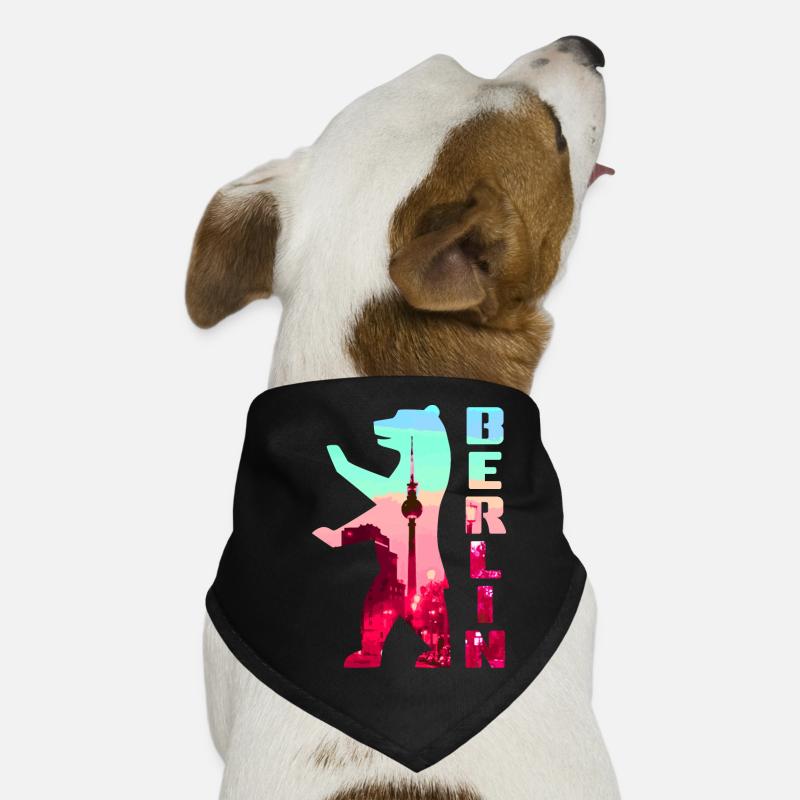 Berlin Bär Neon Silhouette Hunde-Bandana