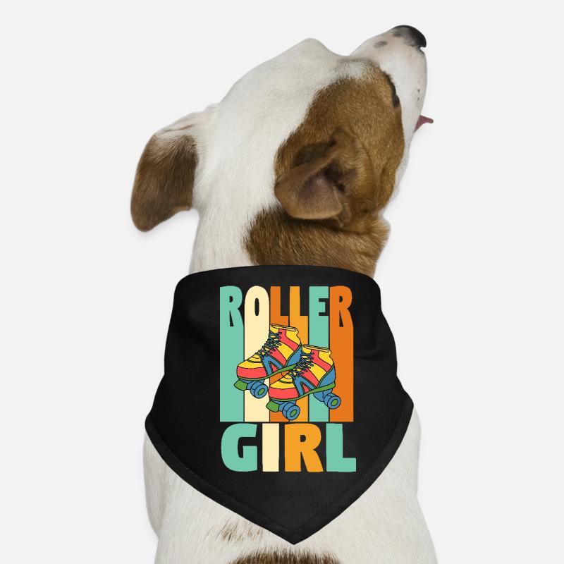 Retro Roller Mädchen Hunde-Bandana