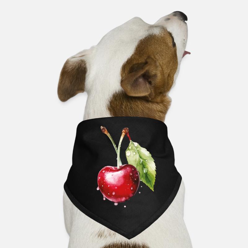 Fruchtige Kirsche mit Wassertröpfchen Hunde-Bandana