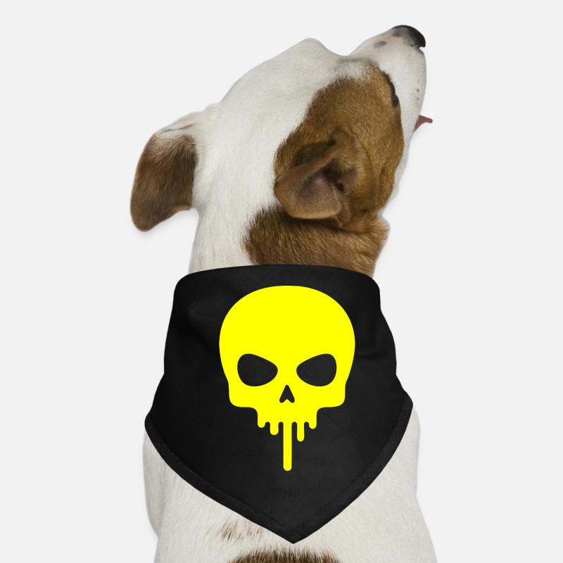Neonschädel tropft - Hunde-Bandana - Schwarz