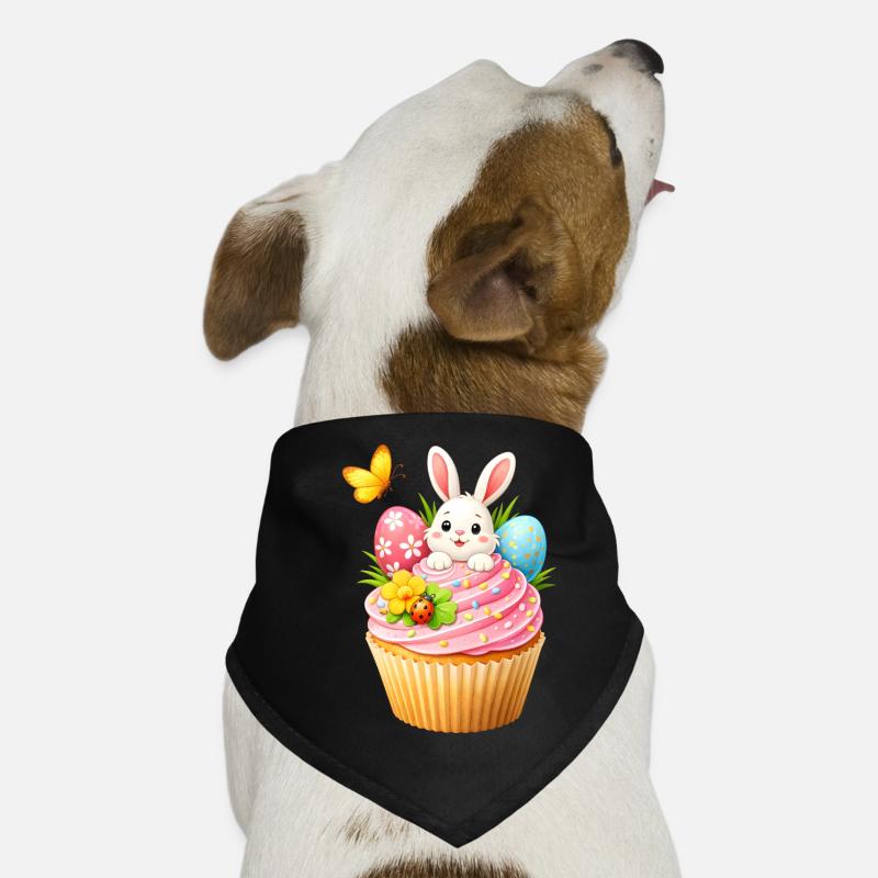 Cute Easter Bunny Cupcake with Colorful Easter Eggs Dog Bandana