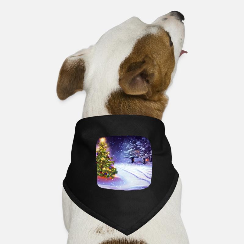Weihnachtsbaum mit Schnee Hunde-Bandana