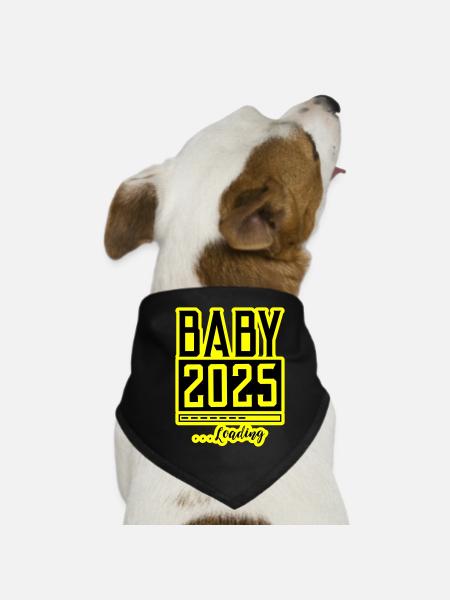 Baby 2025 Loading Babyshower - Dog Bandana - black - Front