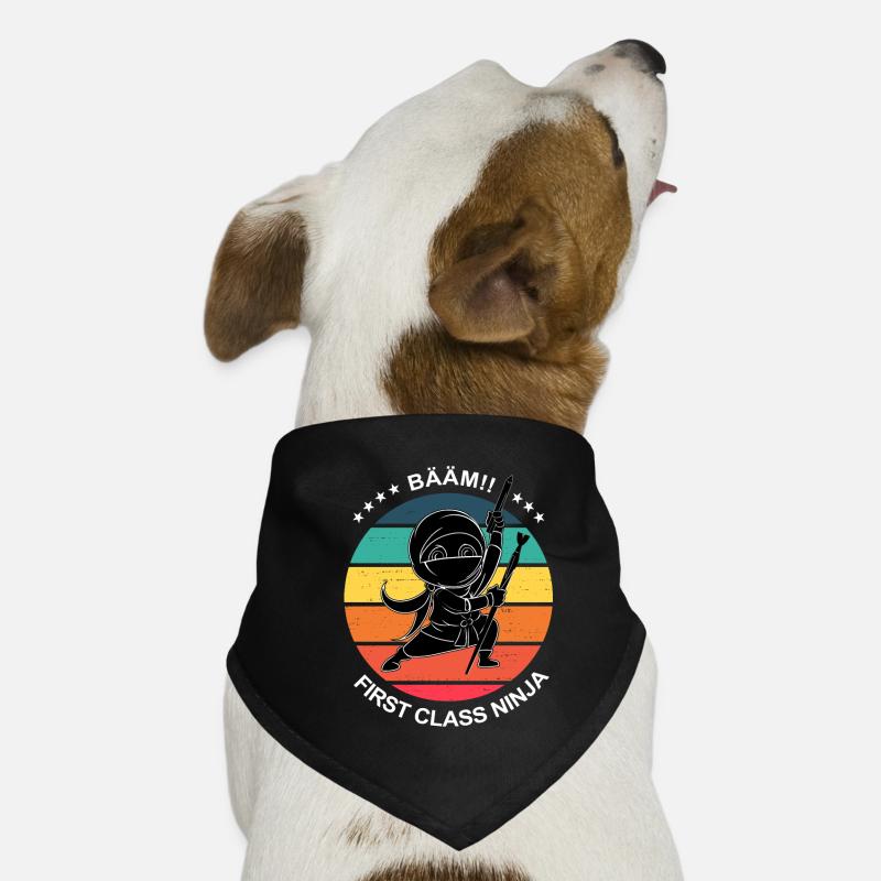 Schulanfänger 2023 - Schwarzer Ninja mit Sternen Hunde-Bandana