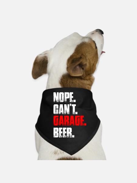 Nope can't garage beer Car lover car guy mechanic - Hunde-Bandana - Schwarz - Vorne