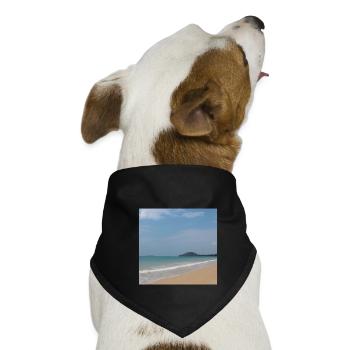 Strand mit Meer und blauem Himmel - Hunde-Bandana - Schwarz - Vorne