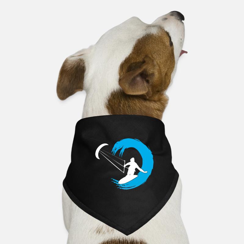 Kitesurfer Silhouette Aventure De Vagues Géantes Bandana pour chien