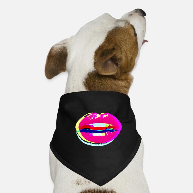 Sexy Lips 2 crossed neon colored Dog Bandana