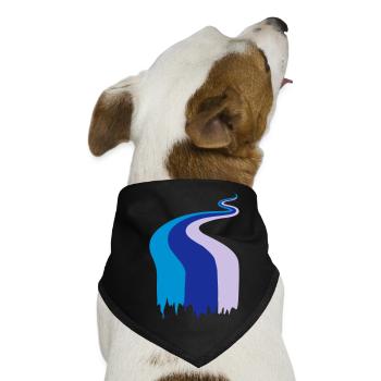 Farbfluss, Fluss, Flow, Fahne - Hunde-Bandana - Schwarz - Vorne