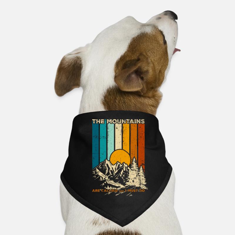 Mountains Calling Retro Sunset Dog Bandana