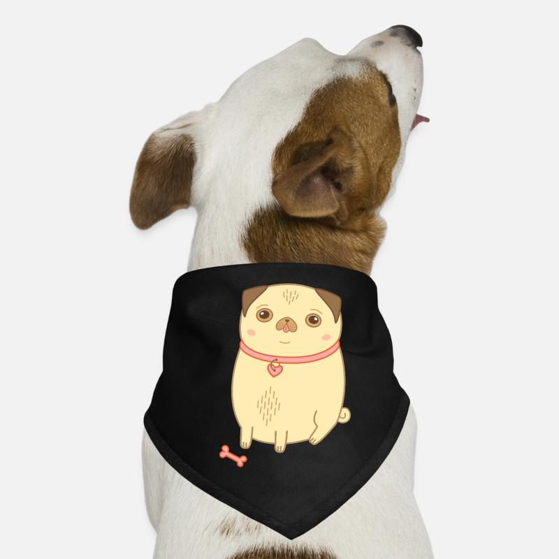Mops beige süßer Hund Geschenk Mopsmama Hunde-Bandana