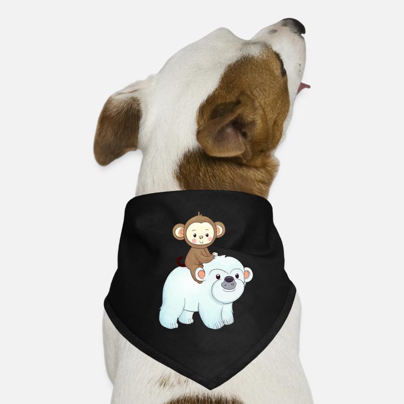 Monkey rides polar bear polar bear Dog Bandana