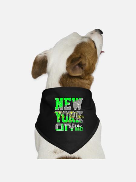 New York The Bronx USA Amerika - Hunde-Bandana - Schwarz - Vorne