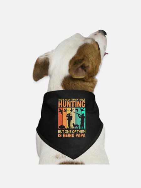 Père et fils chasseur de chasse disant - Bandana pour chien - noir - Devant