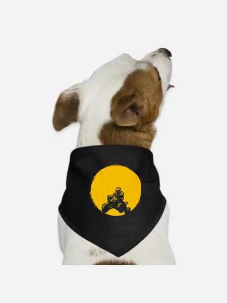 ATV Silhouette Quad Sun Gift - Dog Bandana - black - Front