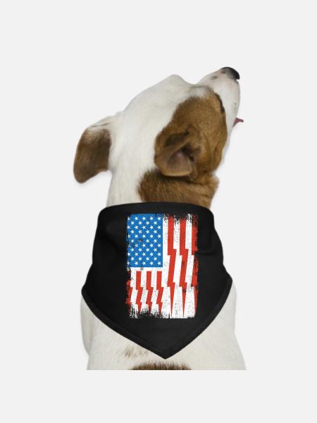 Electrician US Flag - Dog Bandana - black - Front
