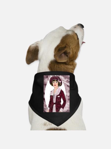 Lady Noir Portrait 2 (Rot) - Hunde-Bandana - Schwarz - Vorne