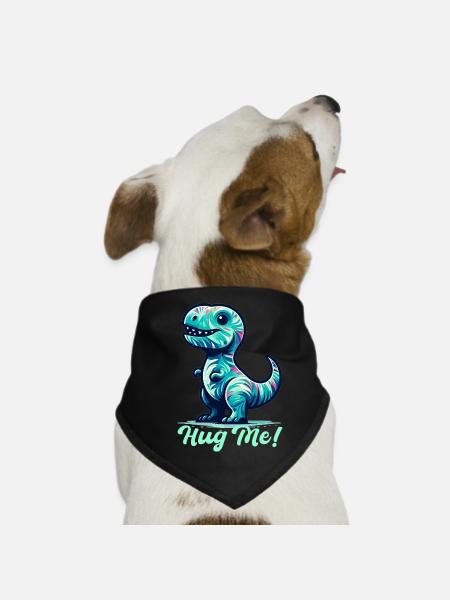 T-Rex Umarme mich Umarmen Geschenk - Hunde-Bandana - Schwarz - Vorne
