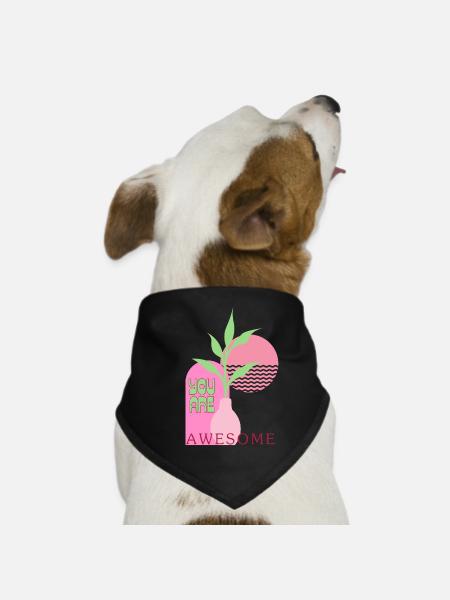 You are awesome  - Hunde-Bandana - Schwarz - Vorne