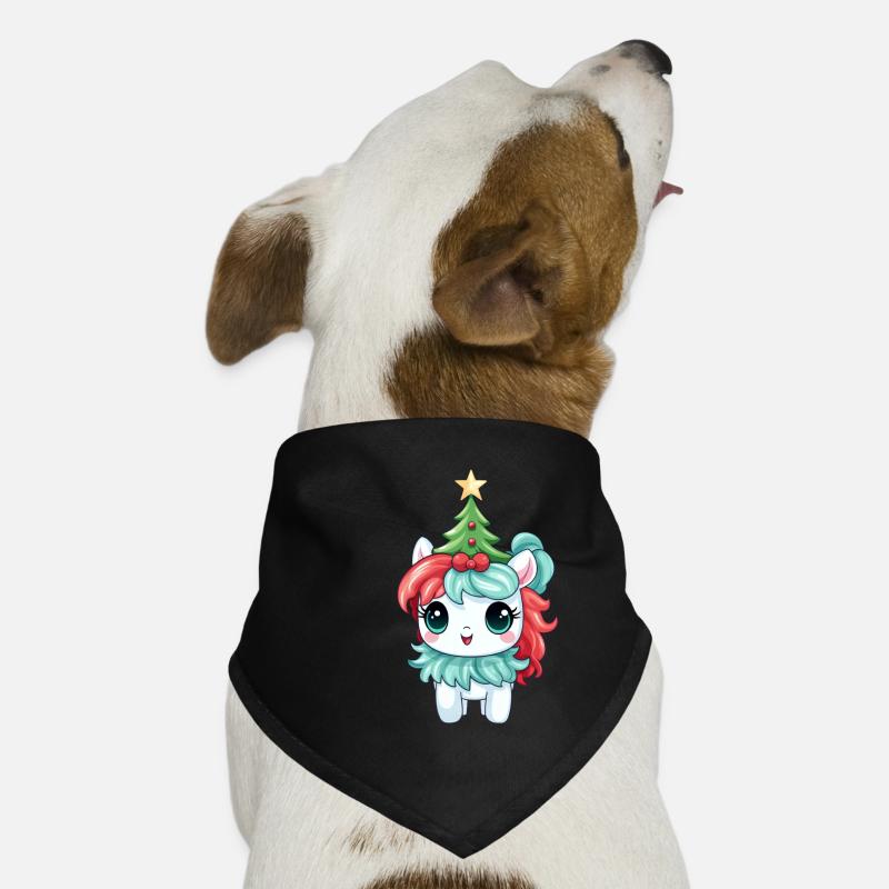 Licorne de Noël avec sapin et Bandana pour chien