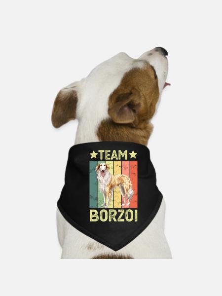 Dog Borzoi - Dog Bandana - black - Front