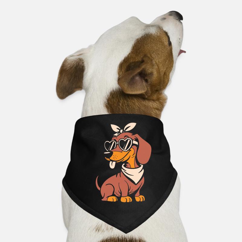 Lunettes en forme de cœur de teckel cool Bandana pour chien