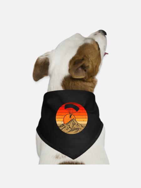 Parapente rétro, parapente, parapente montagne - Bandana pour chien - noir