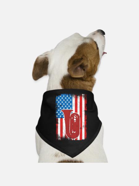 Joueur de tuba U.S. Flag - Bandana pour chien - noir - Devant