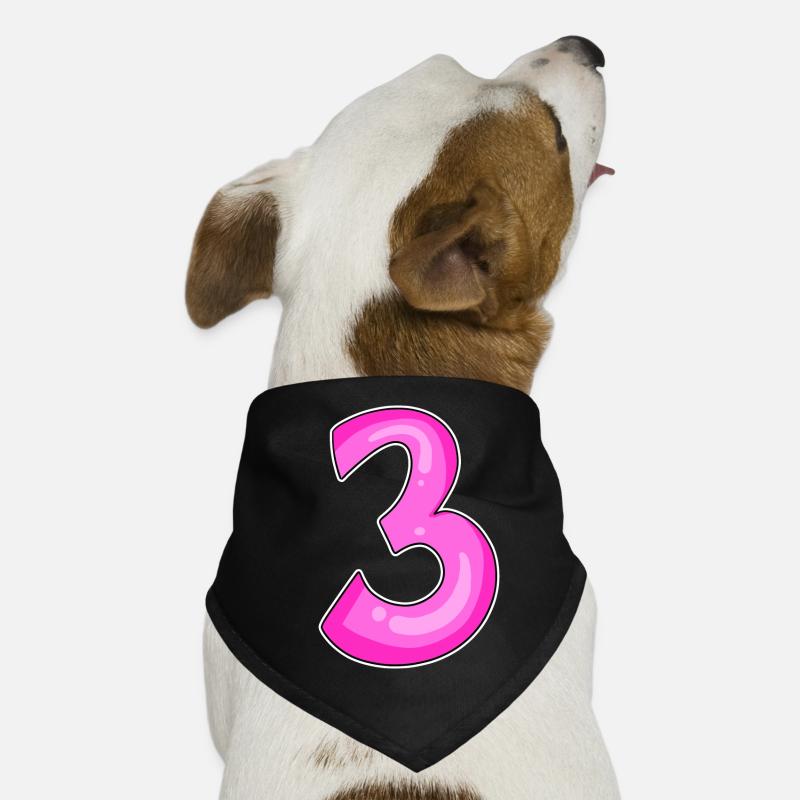Trois - 3 - Numéro 3 - Numéro 3 Bandana pour chien