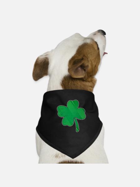 Kleeblatt - Hunde-Bandana - Schwarz - Vorne