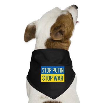 Stop Putin stop war - Hunde-Bandana - Schwarz - Vorne