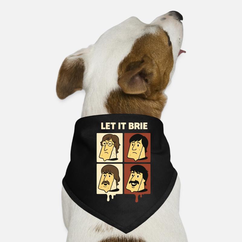 Let It Brie Cheese Quartett - Hunde-Bandana - Schwarz