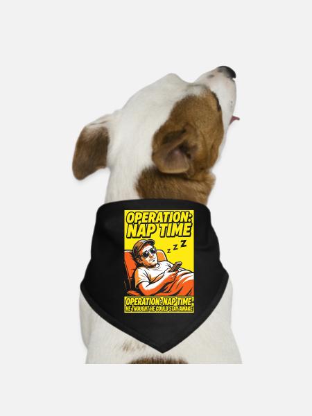 Operation Naptime – Lustiger Schlaf-Fan - Hunde-Bandana - Schwarz - Vorne