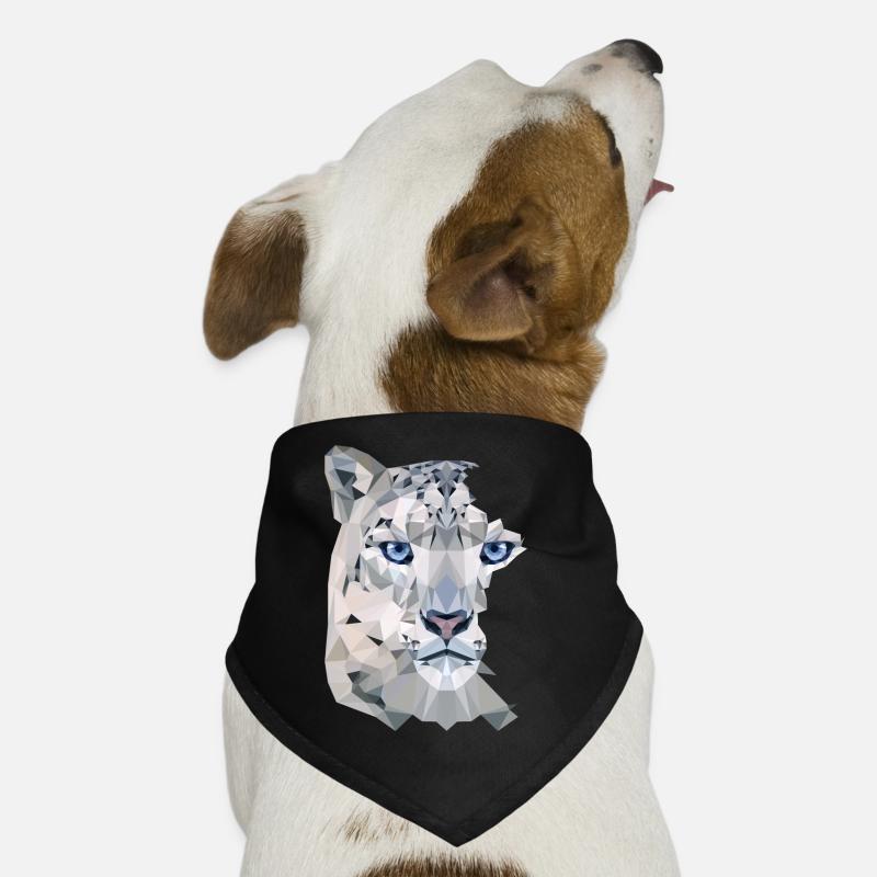Snow Leopard Split - Hunde-Bandana - Schwarz