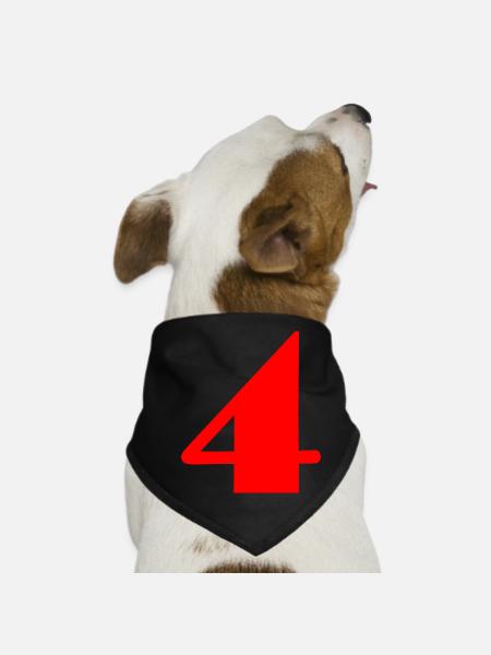 4,4 JAHRE,4. GEBURTSTAG,4 JAHRE JUBILÄUM - Hunde-Bandana - Schwarz - Vorne