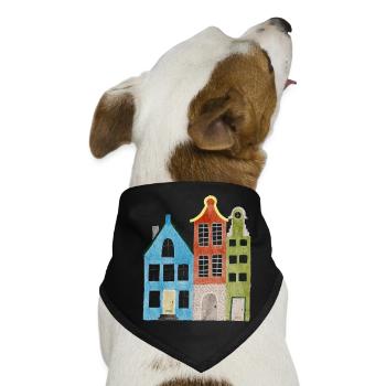 Häuser - Hunde-Bandana - Schwarz - Vorne