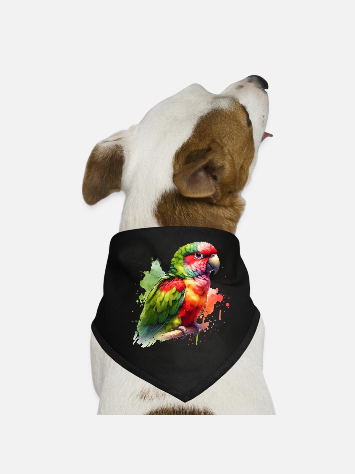 Alexandra Parakeet Gift - Dog Bandana - black - Front
