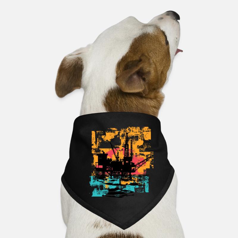 Bohrinsel Arbeiter Hunde-Bandana