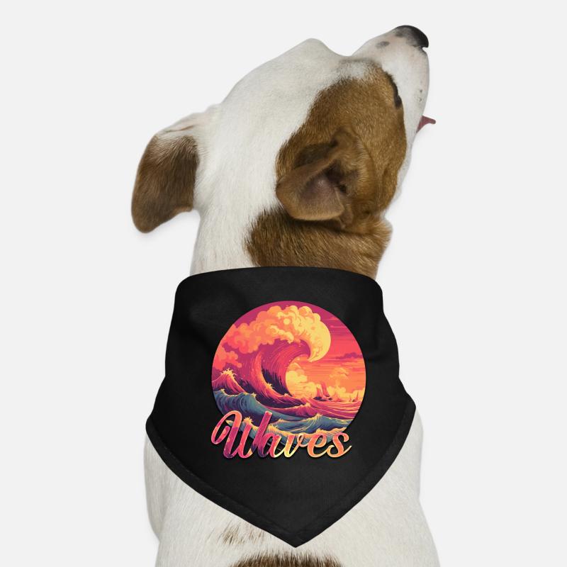 Waves Colorful Design Dog Bandana
