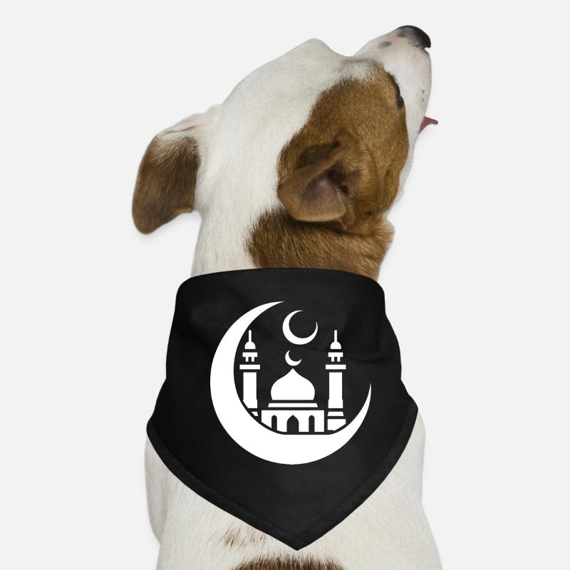 Mosque Silhouette with Crescent Moon: Islamic Art Dog Bandana