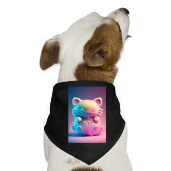 Bunte Katze - Hunde-Bandana - Schwarz - Vorne