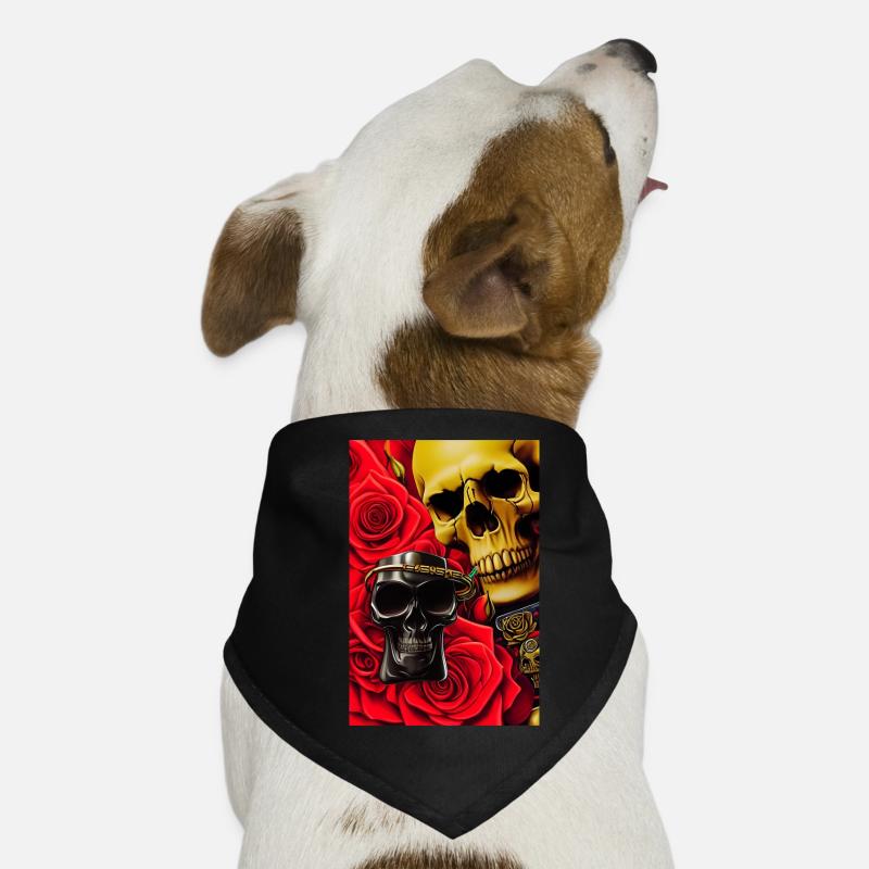 Crânes avec des roses Bandana pour chien