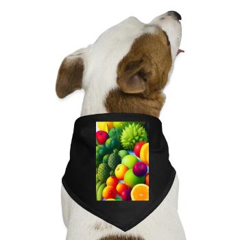 Früchte - Hunde-Bandana - Schwarz - Vorne