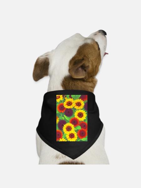 Tournesols - Bandana pour chien - noir - Devant