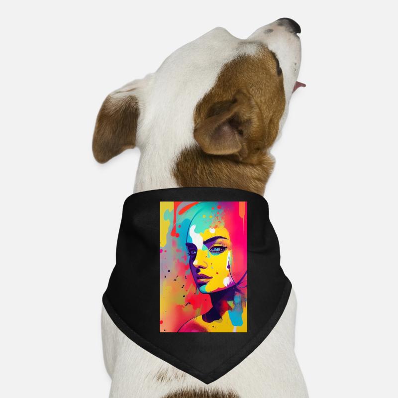 Abstrakte Kunst - Hunde-Bandana - Schwarz