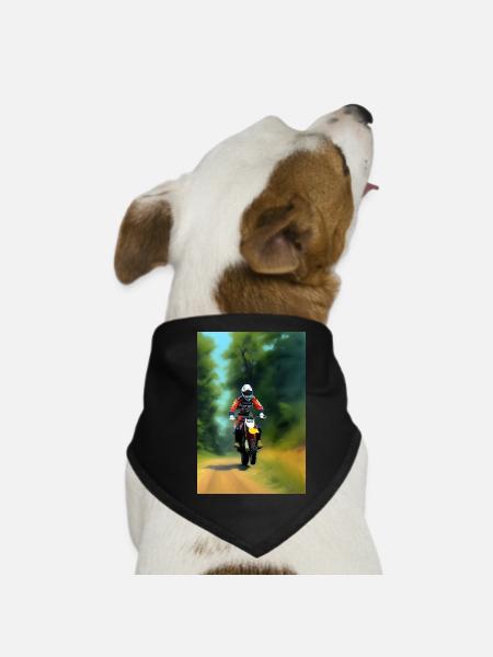Motocross Fahren - Hunde-Bandana - Schwarz - Vorne