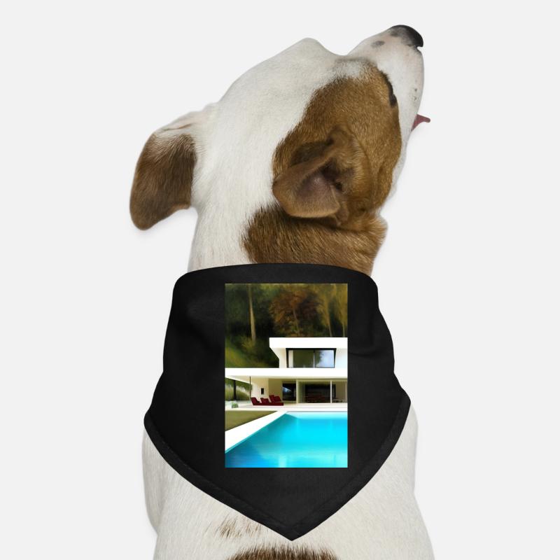 White villa with pool Dog Bandana