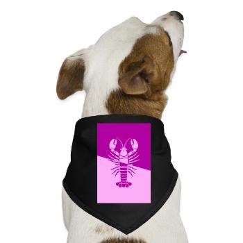 Poster Lobster pink rosa - Hunde-Bandana - Schwarz - Vorne