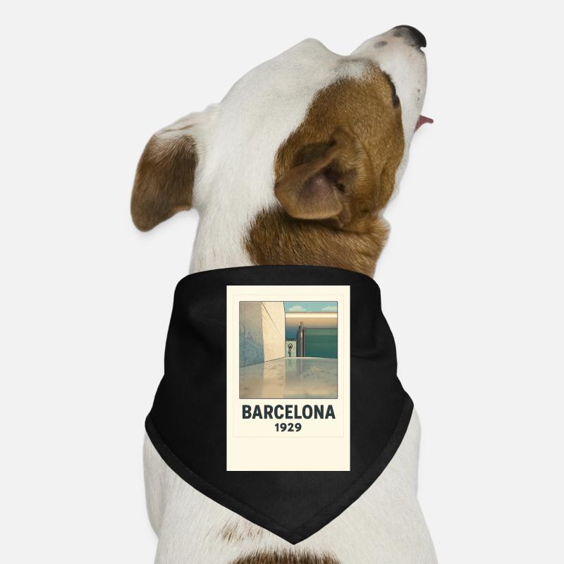 Barcelone 1929 Style Architectural Affiche Bandana pour chien