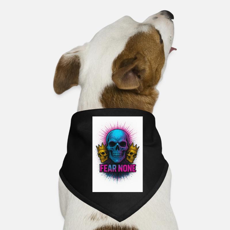 Bold Skull with Crowns Ink Design Dog Bandana